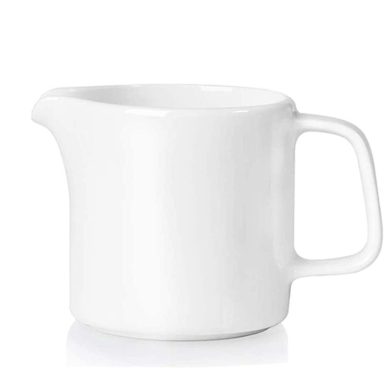 ONTUBE Ceramics Creamer,Porcelain Coffee Milk Creamer Pitcher with Handle for Home and Kitchen - 10 oz (White) - Image 1